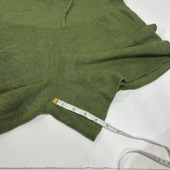 Free People Beach Ribbed Knit Sweater Set Slouchy Oversized Top Cozy Green Sz S - Picture 14 of 16